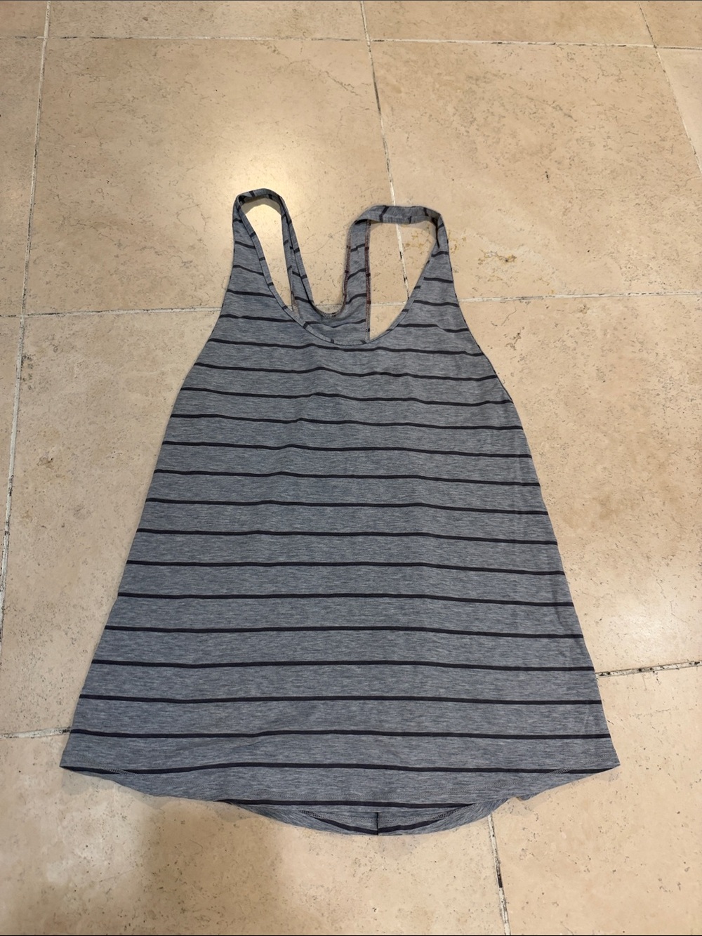 lululemon athletica Gray & Navy Striped Racerback Tank